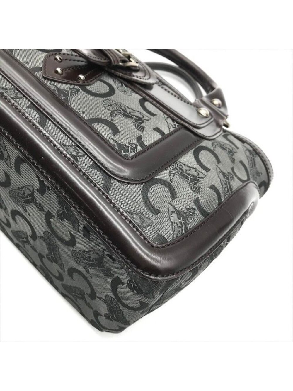 Celine Horse Carriage Signature Hand Tote Enamel Leather Brown - Picture 5 of 10